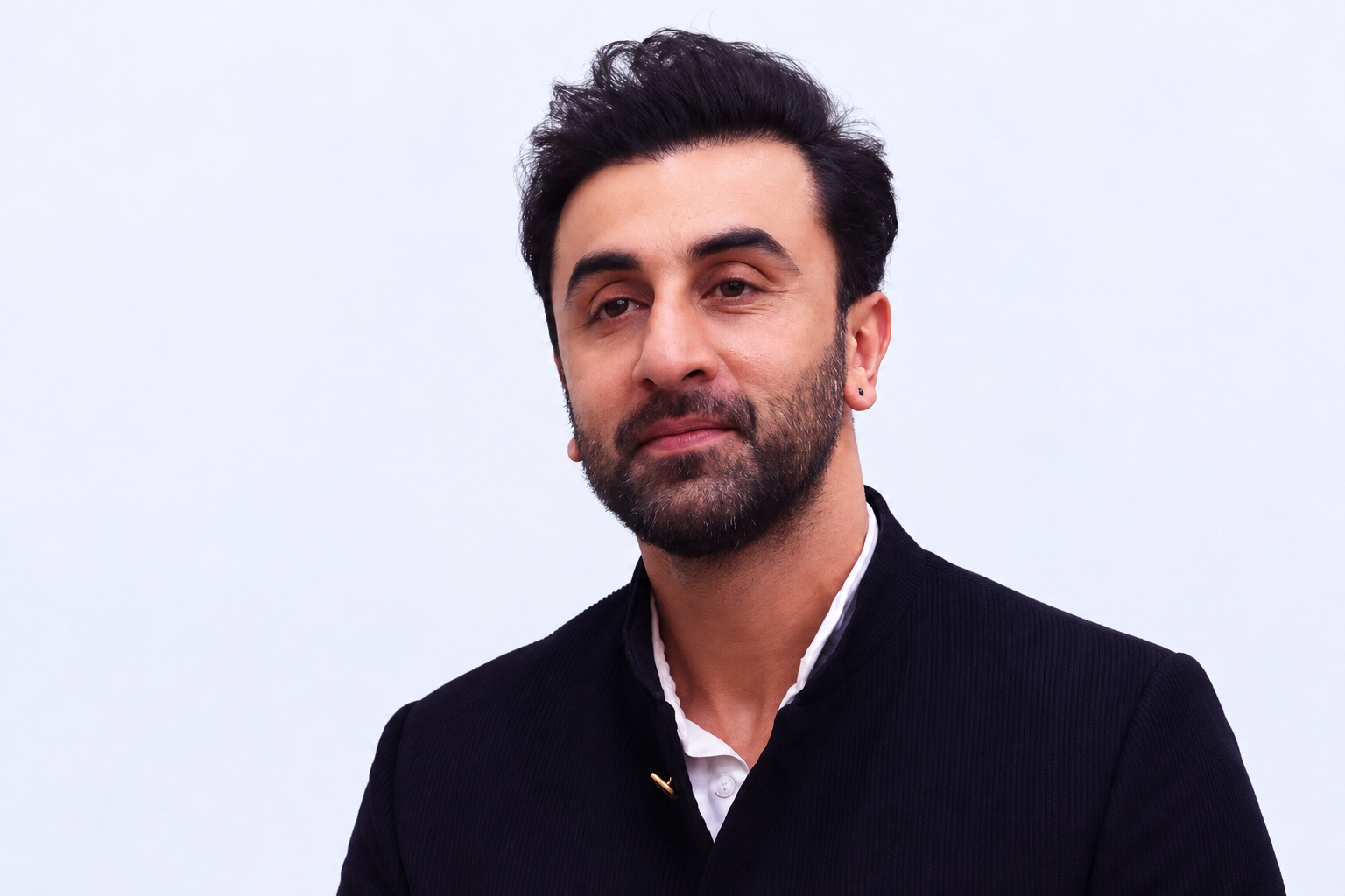 AI-modified December 2024 archive portrait of Ranbir Kapoor; not a Ramayana still or photograph of the song launch.