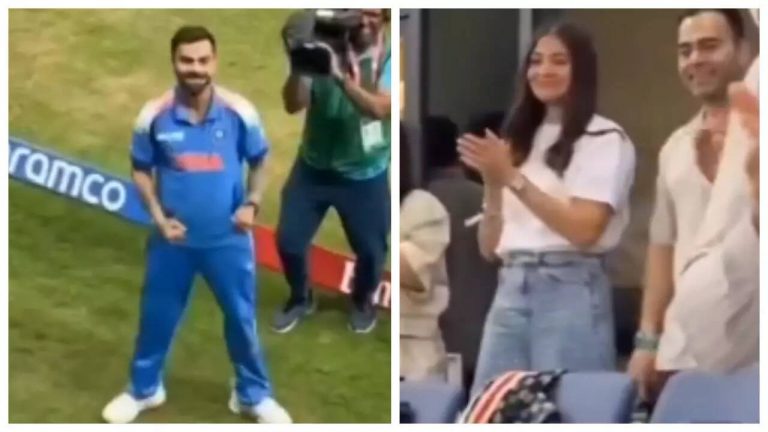 “Anushka Sharma cheers as Virat Kohli leads India to Champions Trophy final with crucial 84-run knock”