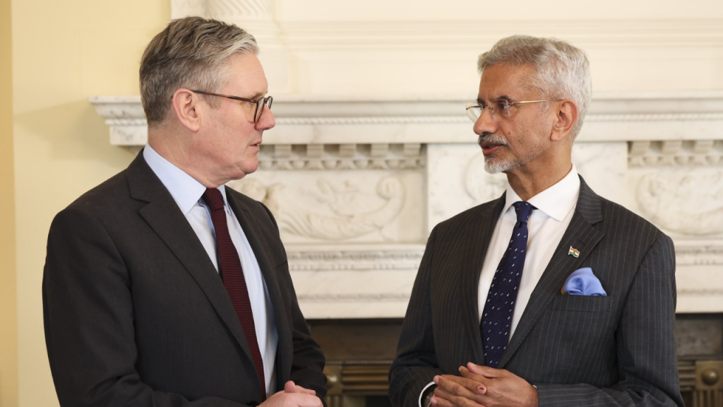 EAM S. Jaishankar holds meeting with UK PM Keir Starmer in London. Diplomatic talks strengthen India-UK ties.